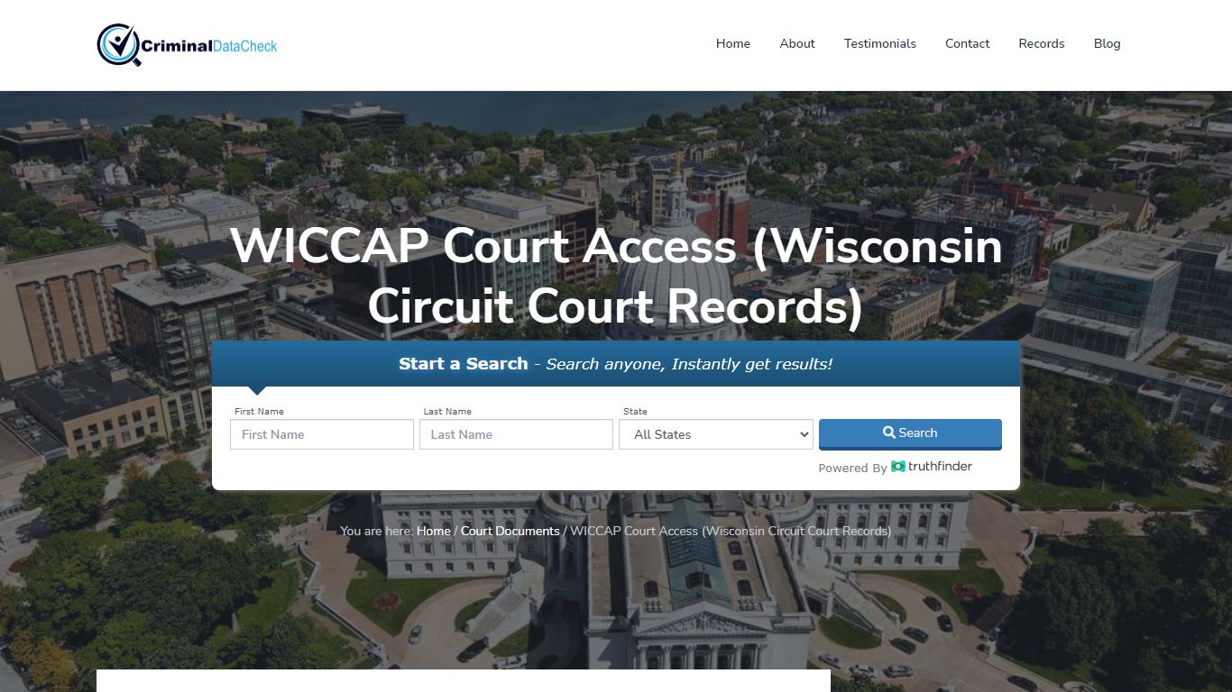 WICCAP Court Access (Wisconsin Circuit Court Records) - Criminal Data ...